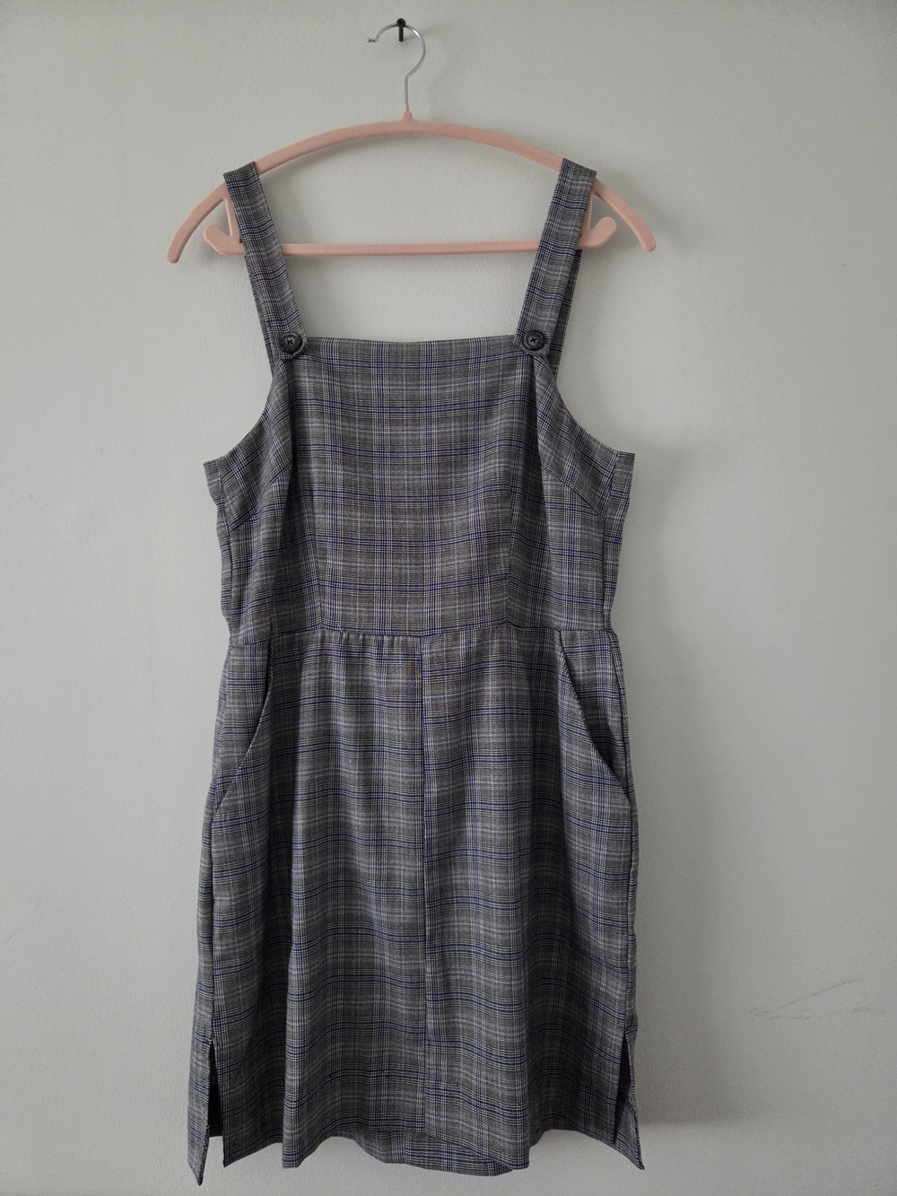 Plaid Sleeveless Pinafore Dress